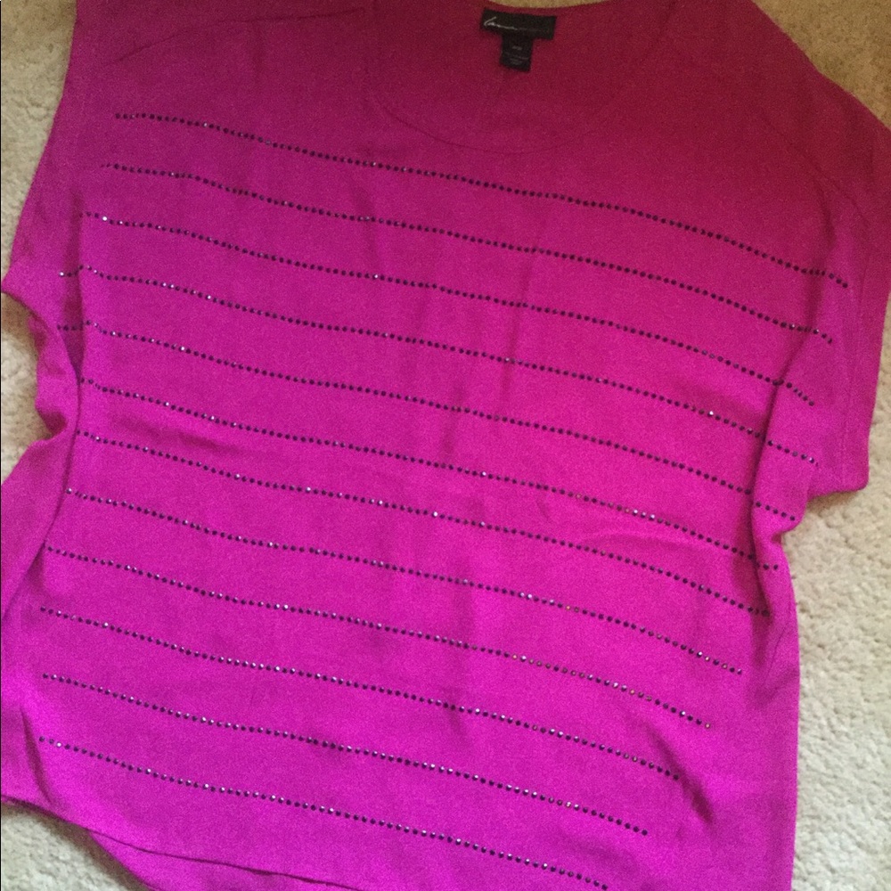 Lane Bryant dark pink fuchsia top shirt size 18/20